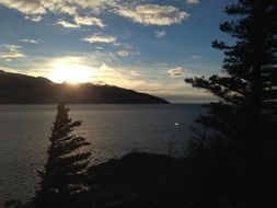 canada lake sunset