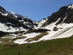 spring panorama of mountains in France