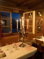 candle holders on a table