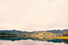 smooth water of a mountain lake
