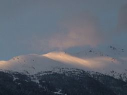 Matterhorn mountain peak at dusk, Switzerland, Valais