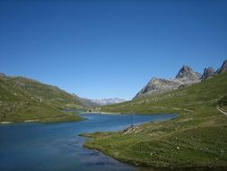 magnificent alpine lake mountains