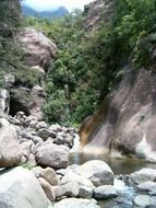 river in a gorge in the mountains of Drakensberg