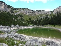 green lake among the mountains in Montenegro