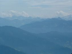 panorama of the blue mountains in Austria