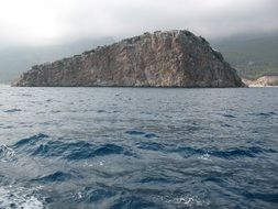 view from the sea to the island