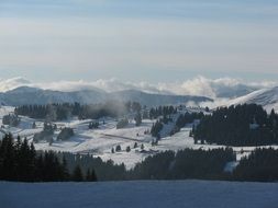snow in the alps in france
