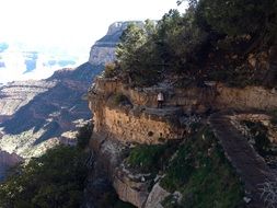 man on the edge of a mountain canyon