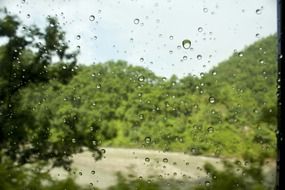 Water droplets on window