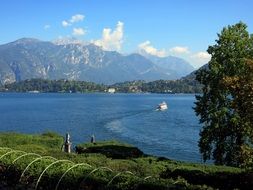 Lake Como near the mountains