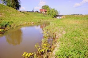 river fishing dacha scene in russia