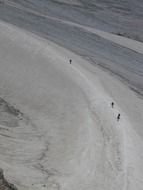 people on the large glacier