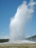 scenic eruption of old faithful geyser, usa, Wyoming, Yellowstone National Park