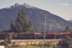 railway near the picturesque mountain