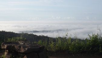 foggy mountain peak