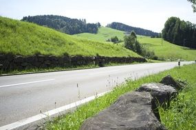 mini road in the mountains