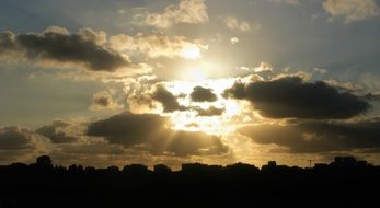 extraordinarily beautiful golden sky