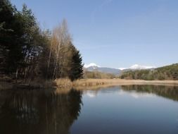 mirroring lake in nature
