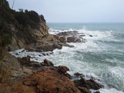 panorama of rocky coastal area