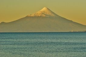 photo of mountain at the sunset