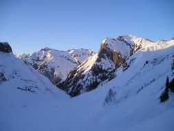 beautiful view of the mountains covered with snow