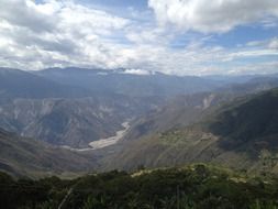 picturesque mountain landscape on the background of the cloudy sky