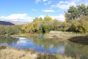 picturesque landscape near the lake in Tibet