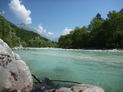 river isonzo at summer, slovenia