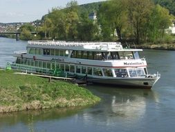 cruise ship on the river in Kelheim, Germany