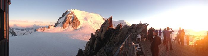 mont blanc snow mountain sunset view