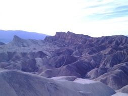 panoramic view of the death valley in a monochrome image