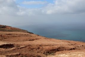 landscape of high mountain top and cloudy sky