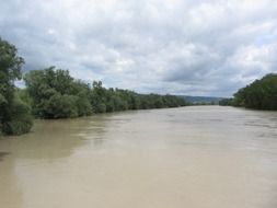 Photo of river that overflowed its banks
