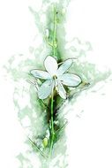 graphic image of a white flower