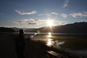 landscape of sunset on the coast in Valdez