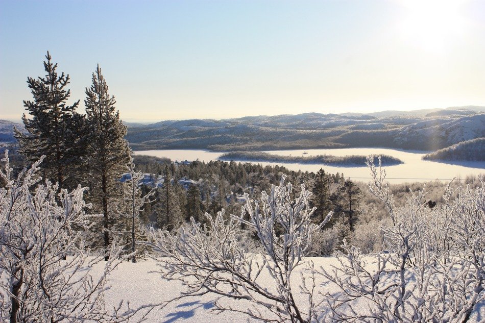 mountains in the snow in norway