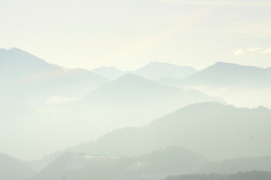 Mountains in fog clipart