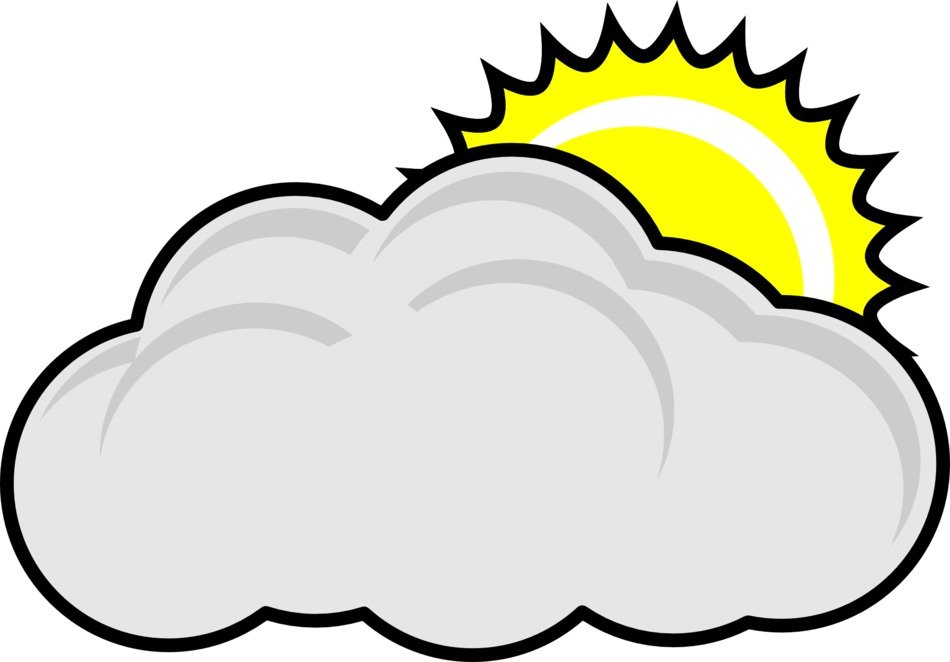Clip art of cloudy and sunny weather icon