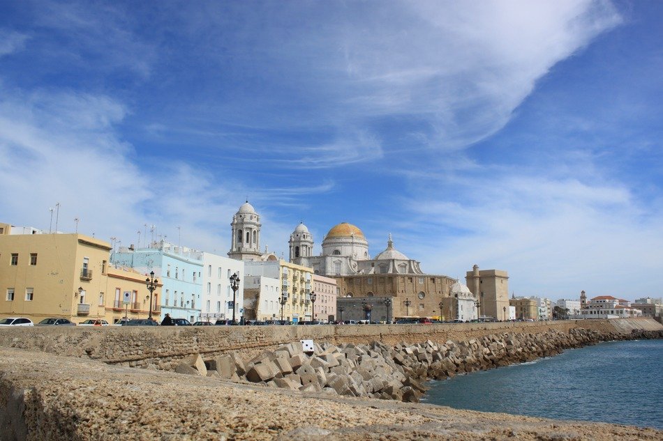 sunny coast of the ancient city of Cadiz