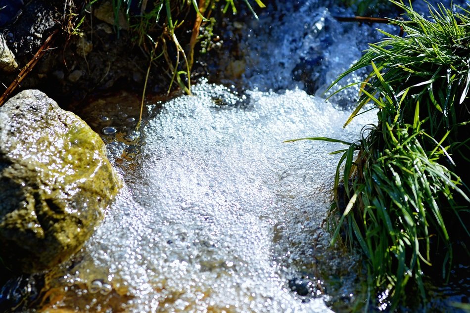 White foam in stream
