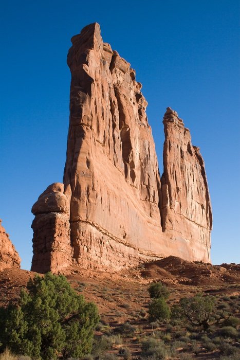 high red rocks in the canyon