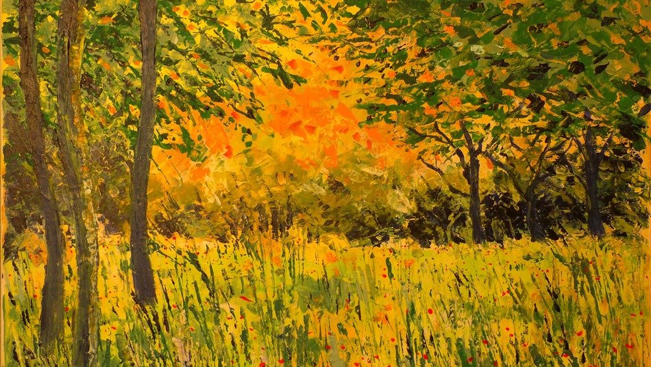 orange landscape drawing