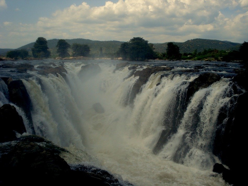 ferocious waterfall on the river Kaveri