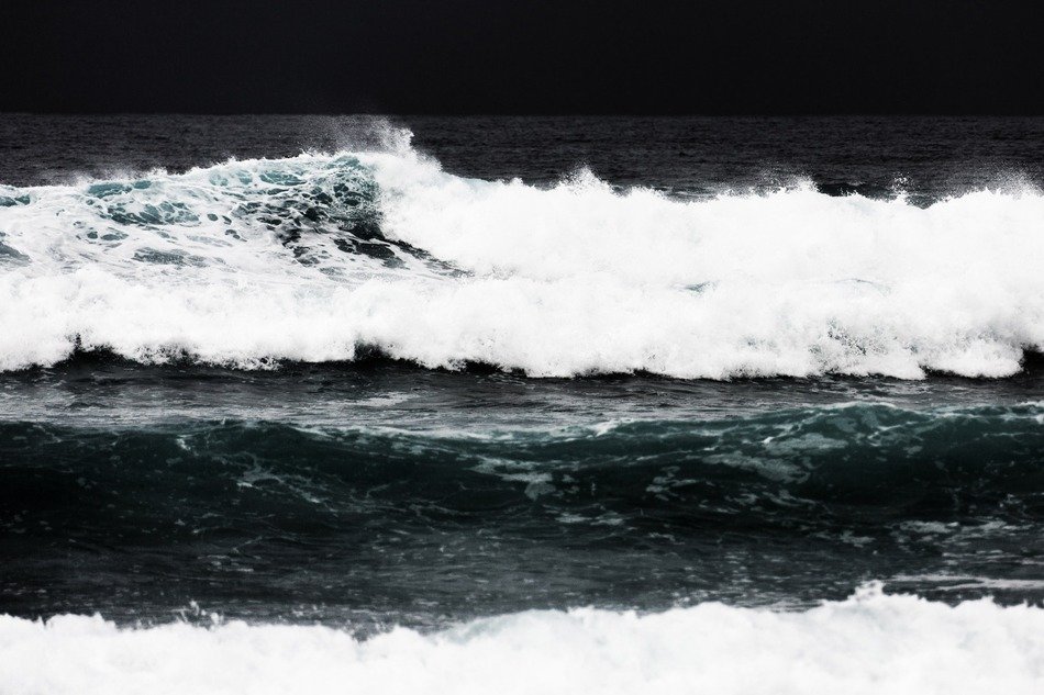Beautiful water in the coast with white waves