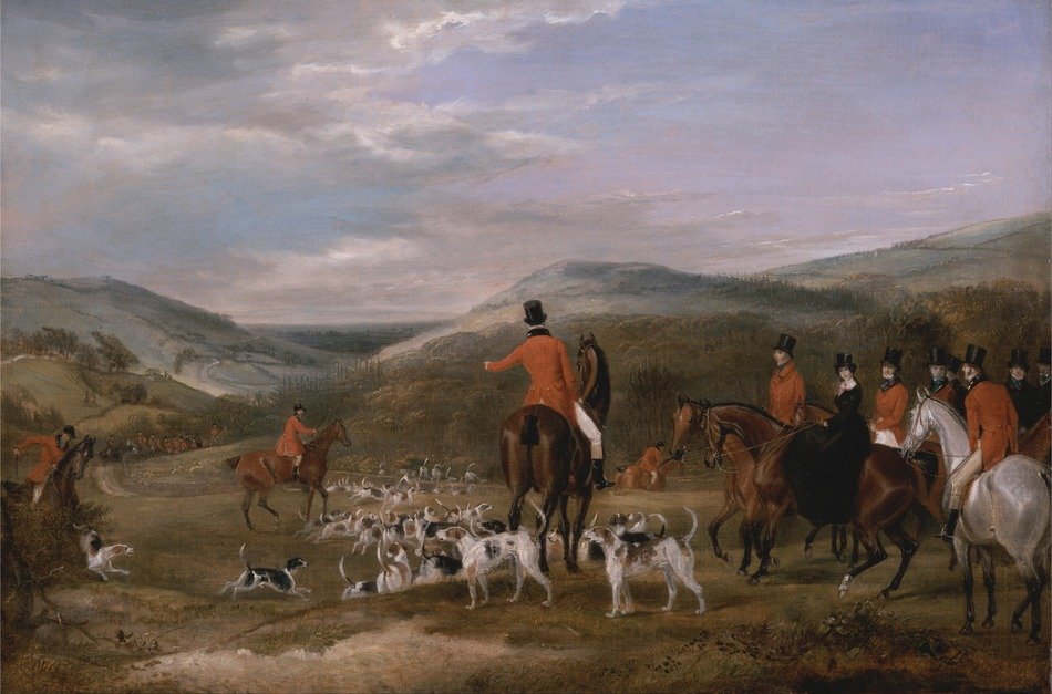 art painting - the image of hunting in the countryside