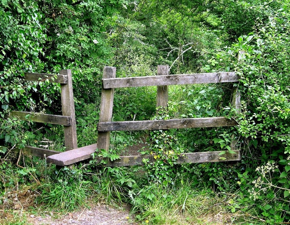 rural wooden stile fence