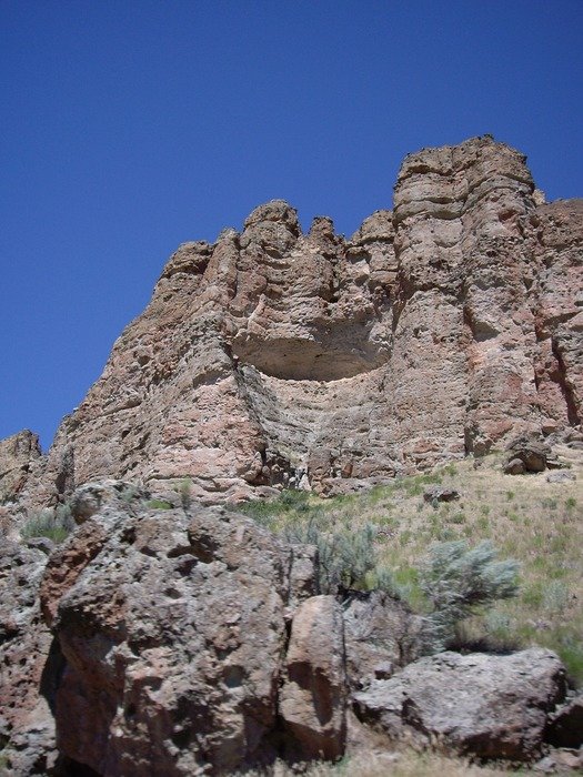 rocks against a clear blue sky