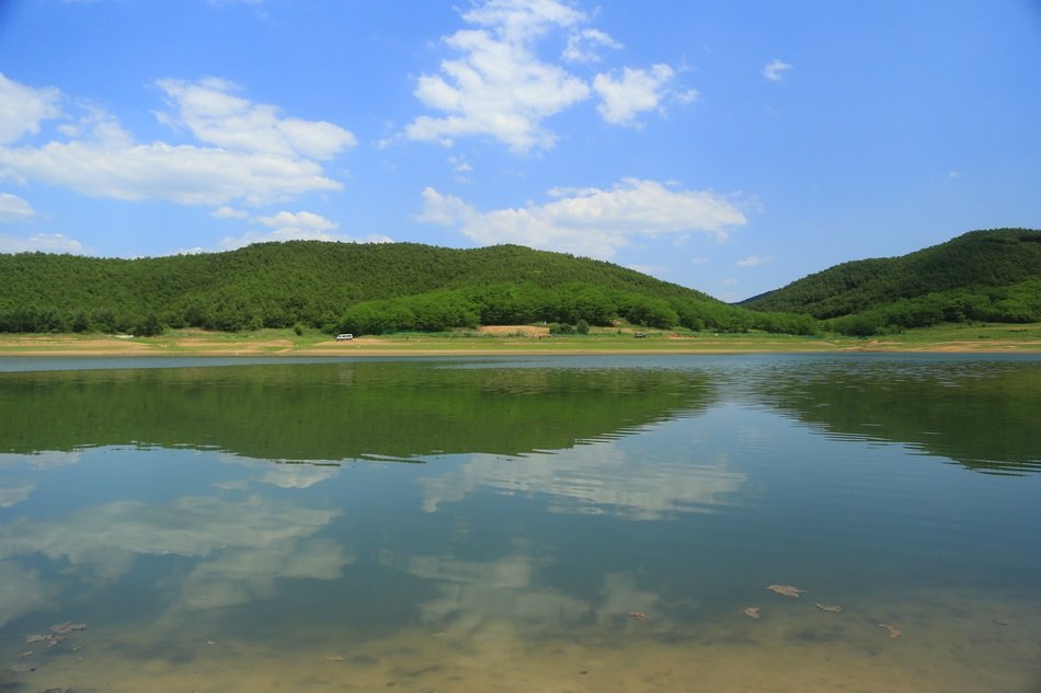 peaceful lake in highland