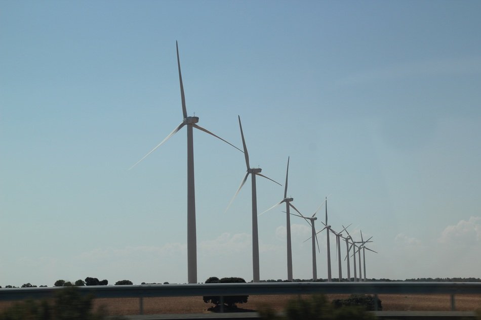 wind turbines modern landscape