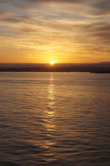 sunset on the evening sky in norway